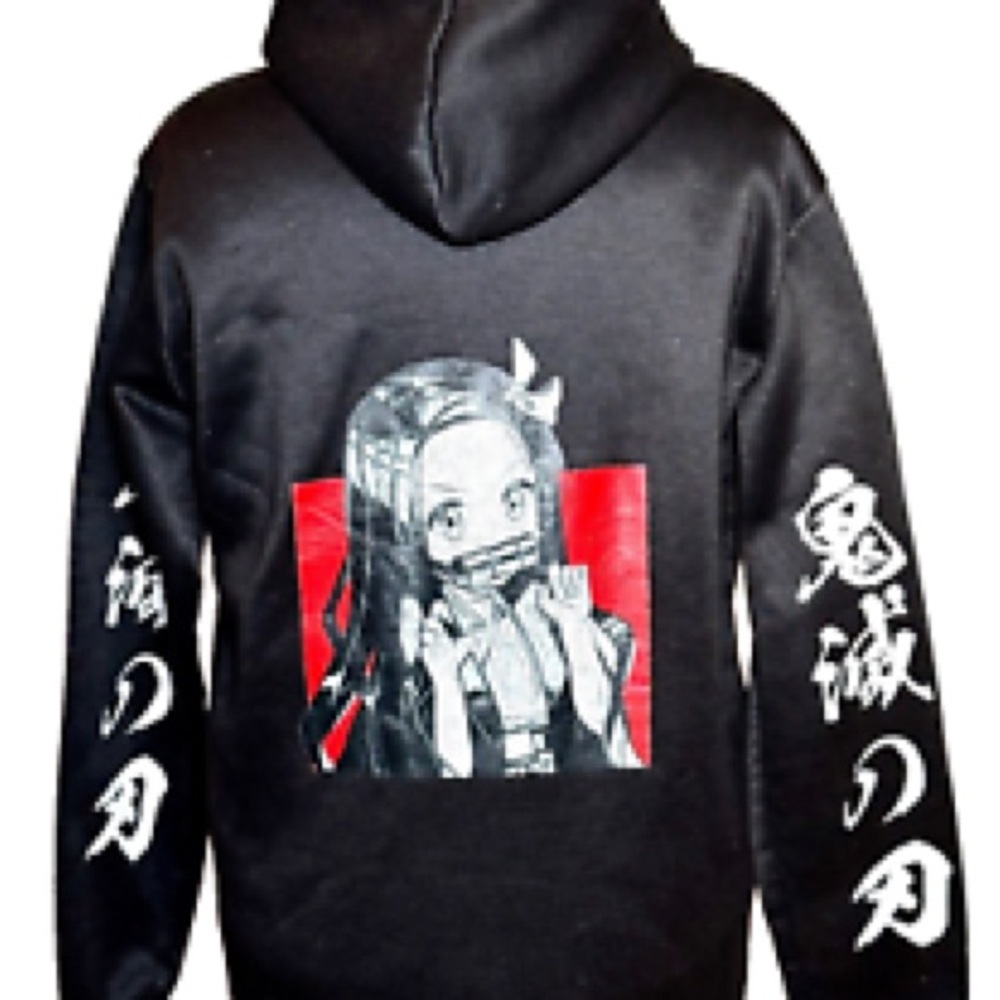 Demon Slayer: Kimetsu no Yaiba Japanese Hoodie - New - Unisex - Large - Black